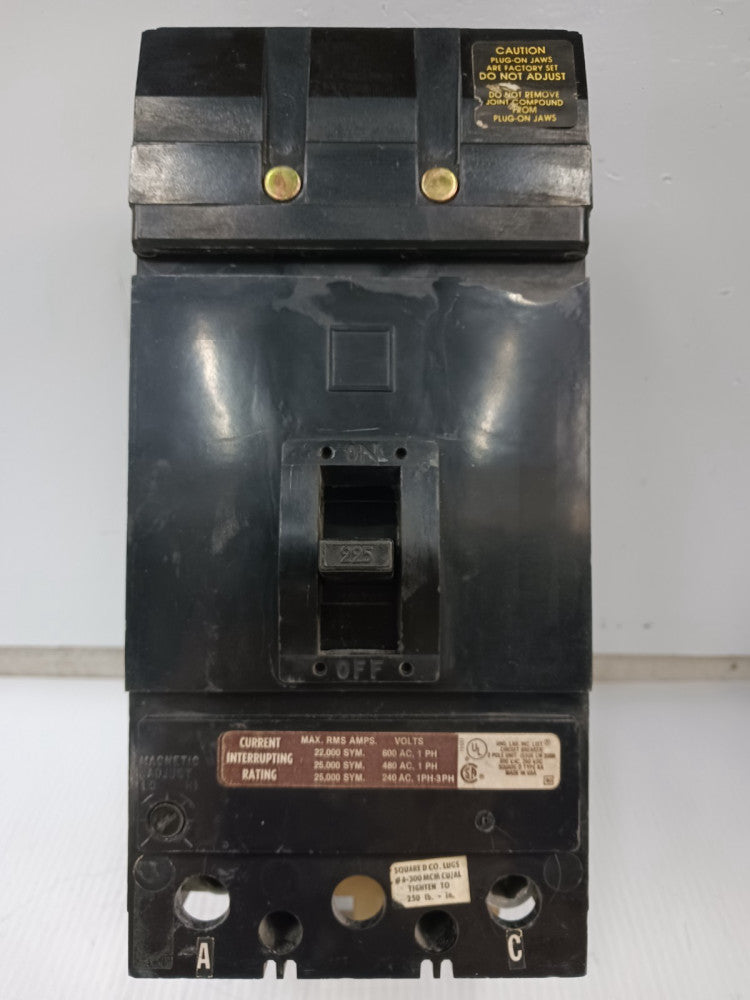 Square D 225 Amp I-Line Circuit Breaker 2 Pole 600 VAC 25kA KA-26225-AC