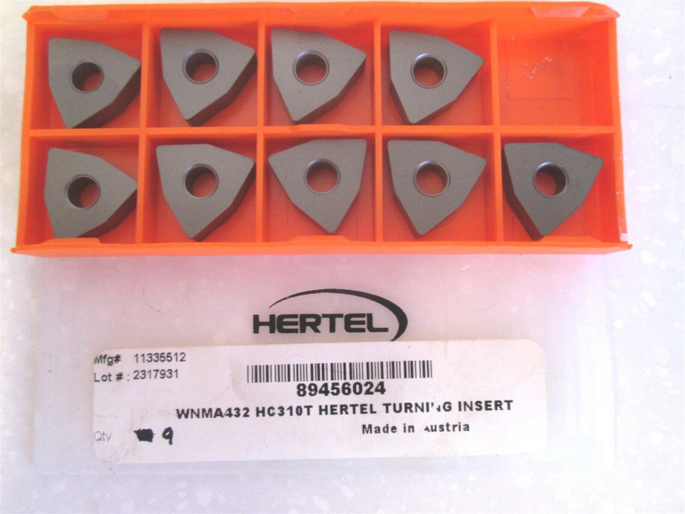 Lot of 9 WNMA432 HC310T Carbide Turning Inserts NEW