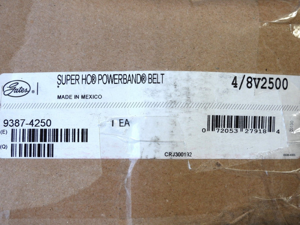 Gates Super HC Powerband Belt 4/8V2500 9387-4250 250" Outside Circumference, 4-S