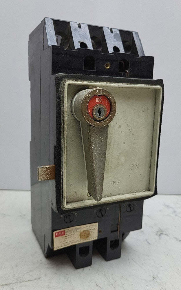 Federal Pacific FPE NFJ631100R 100 Amp 600 Volt Mag Trip Circuit Breaker *USED*