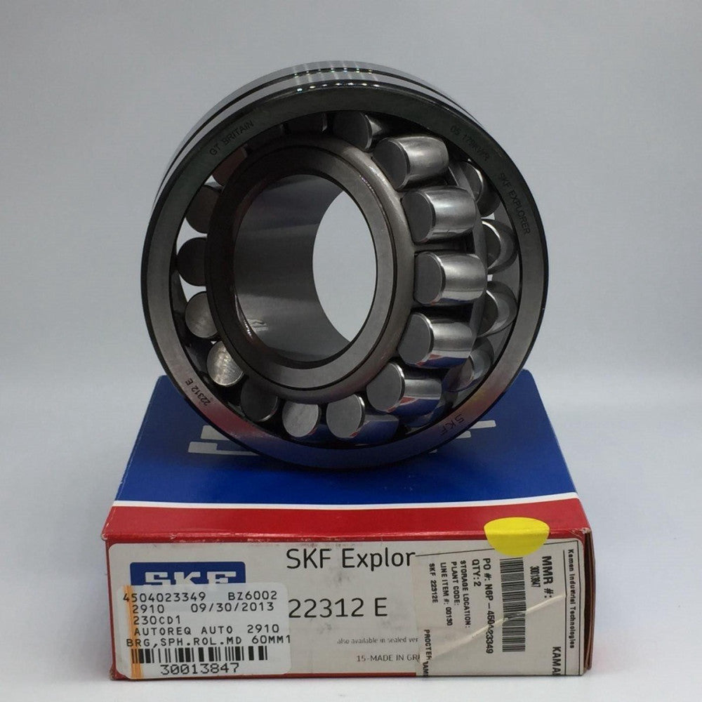 SKF 22312-E NEW SKF EXPLORER SPHERICAL ROLLER BEARING BORE 60MM PN# 22312-E 