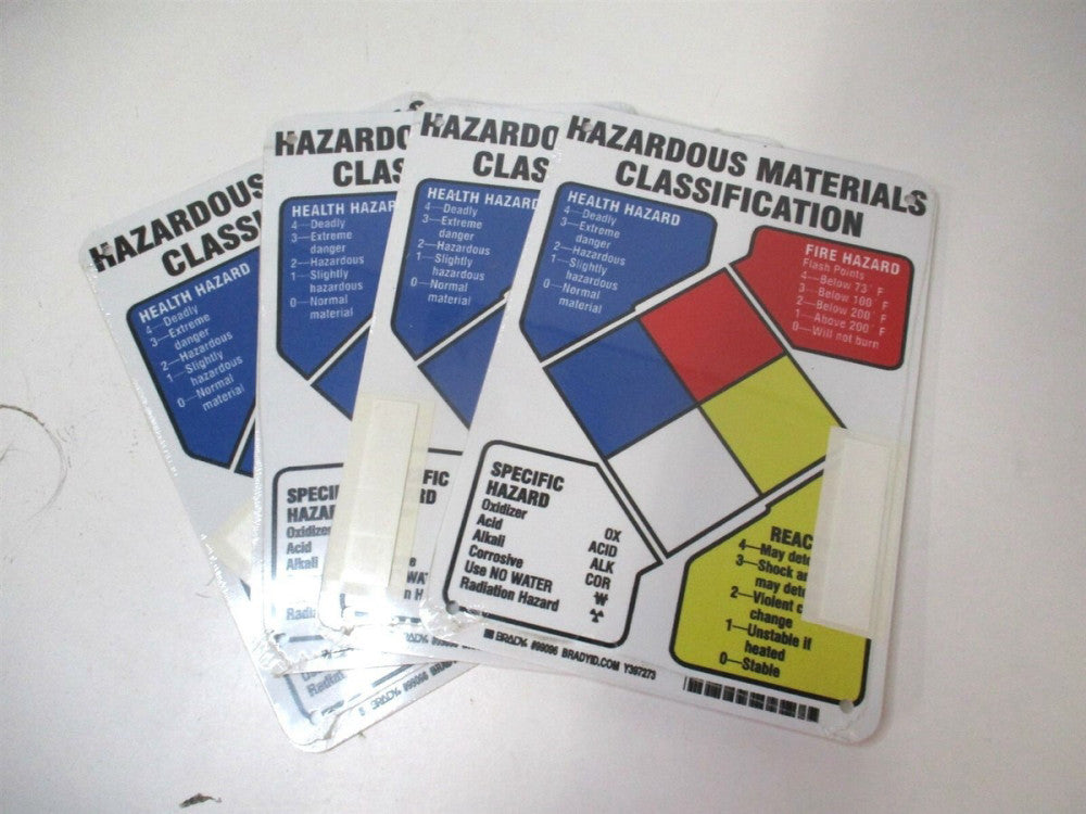 Brady (99096) 7 x 10 Hazardous Materials Classification w/ Round Corners - Qty 4