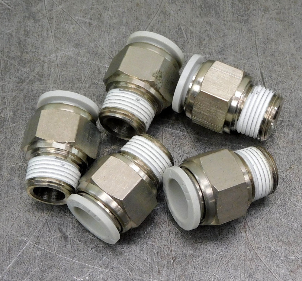 Festo QS-H-3/8-1/2-U-M Straight Push In Fitting 1/2" x 3/8" NPT Lot of Five (5)