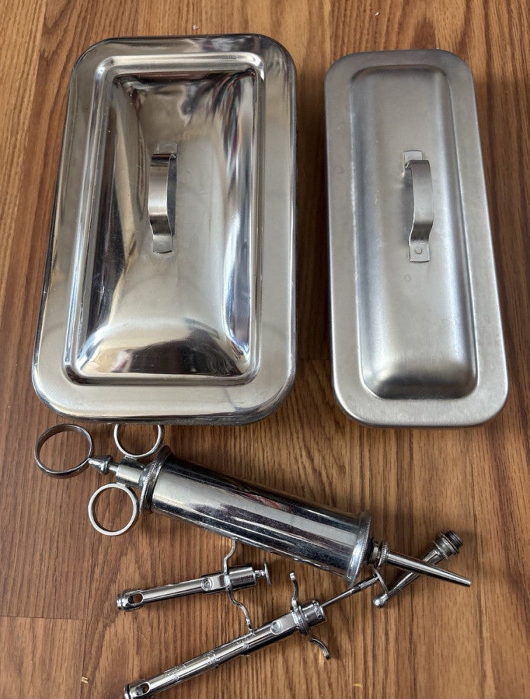 Vintage Lot Of Used Dental & Surgical Office Tools and Sterilization Tray
