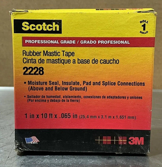 3M Scotch, 1" x 10', Professional Grade, Rubber Mastic Tape, 2228 NOS Surplus