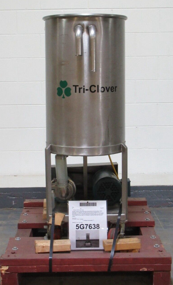 30 Gal. 304 Stainless Steel Process Tank w/ Tri-Clover Centrifugal Pump