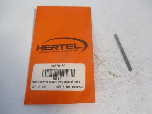 (84578160) #61 11/16 x 1-5/8" OAL 118° High Speed Steel Jobber Drill - Pack of 3