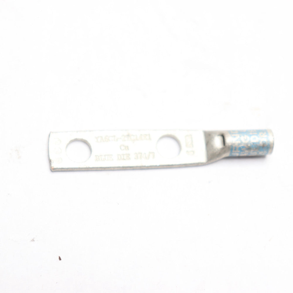 Burndy Two-Hole Lug Compression Connector Straight Barrel Blue 374 7