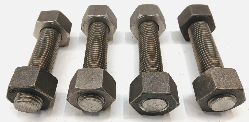 FULLY THREADED STUD 7/8-8 X 5" GRADE B8M  W/7/8 8M STAINLESS STEEL NUT  LOT OF 4