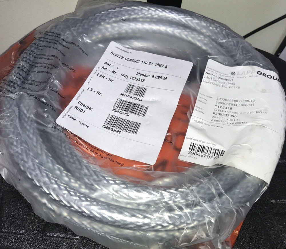 1125318 ÖLFLEX CLASSIC 110 SY 18G1,5 LAPP Steel Braided PVC Control Cable 20Ft