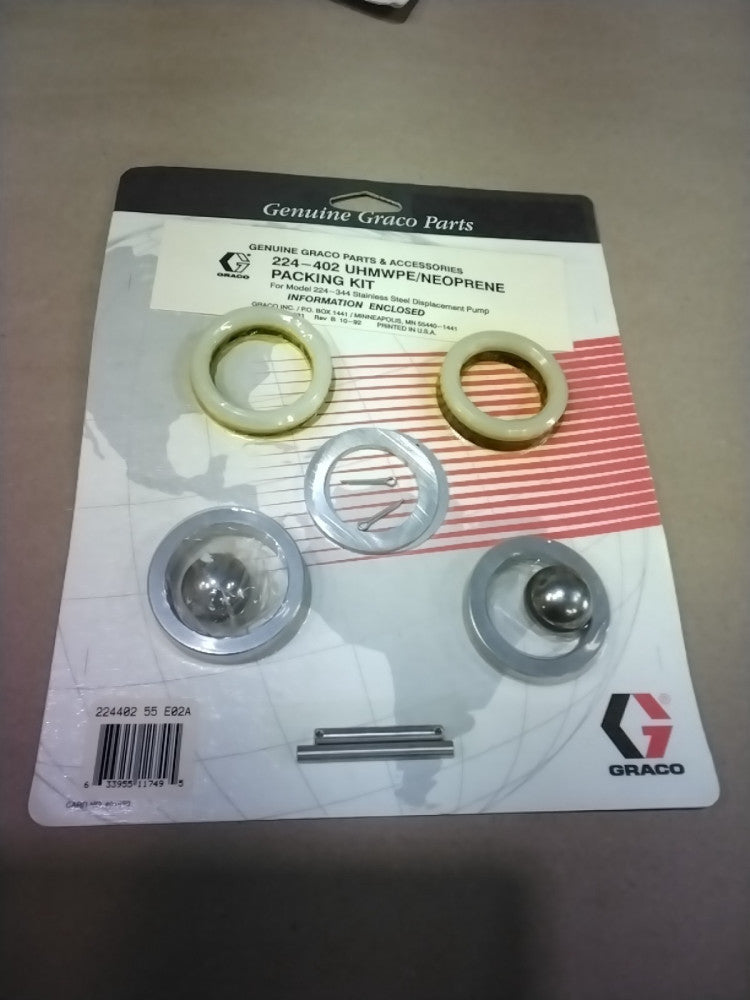 Graco 224-402 Uhmwpe/Neoprene Packing Kit For Displacement Pump Model 224-344