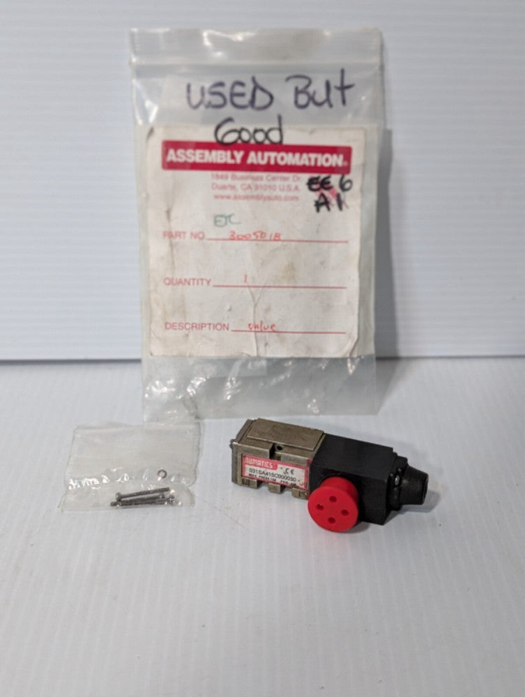 Numatics 237-958B 031SA415C000030 Pneumatic Solenoid Valve - Free Ship