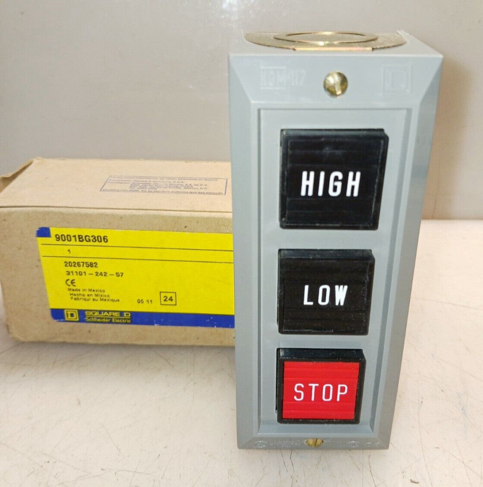 NEW SQUARE D 9001BG306 HIGH/LOW/STOP PENDANT CONTROL PUSHBUTTON STATION