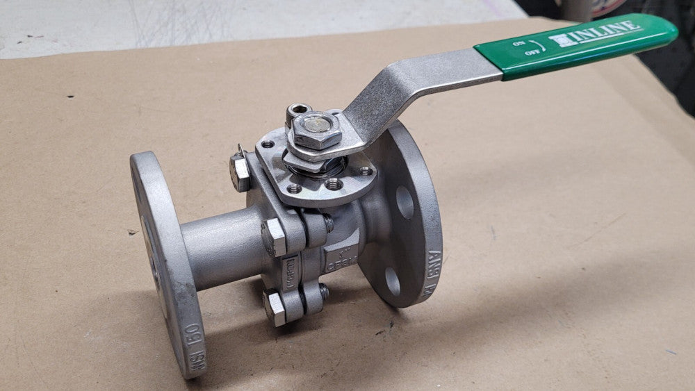 Inline Industries 1" Flanged Ball Valve CF8M Stainless Steel ANSI 150