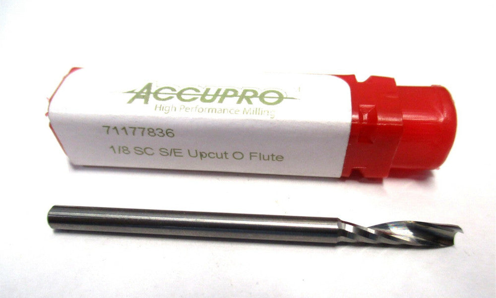NEW (71177836) 1/8 x 1/2 x 2 1F Upcut Single Edge RH Carbide Spiral Router Bit