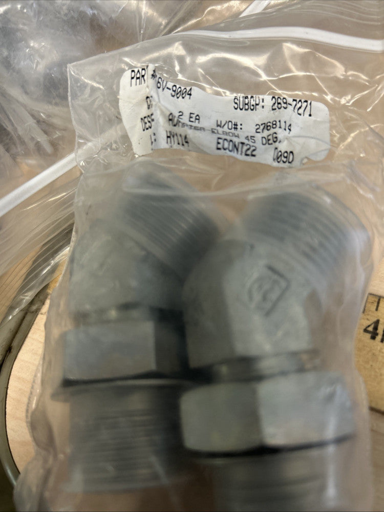 (2) NEW Caterpillar CAT 6V-9004 6V9004 Elbow Fitting / Adapter