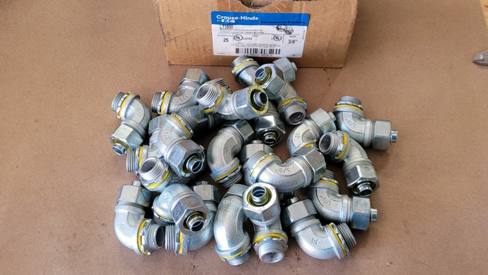 Lot Of 23 Eaton Crouse Hinds LT3890 90 Degree 3/8" Liquidtight Male...