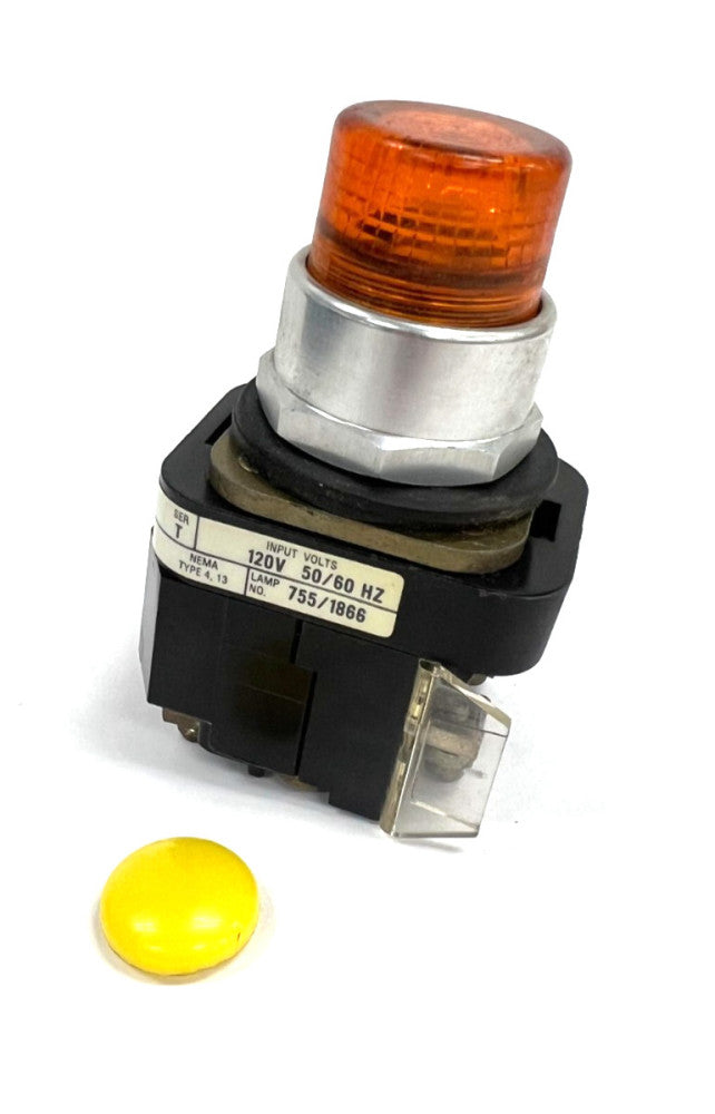 ALLEN BRADLEY  CAT NO. 800T-PT16 AMBER PILOT LIGHT SERIES N 120V 50/60HZ