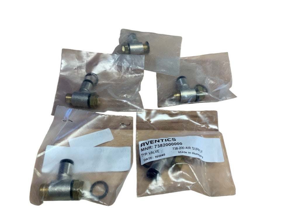 PACKS OF 5 AVENTICS 7382000000 VALVE, 738-200 AIR SUPPLY.