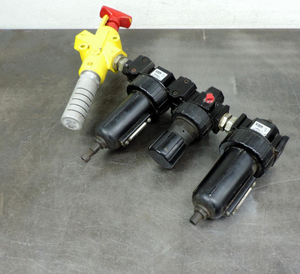 Parker Filter Regulator Lubricator w/ Lockout Valve & Silencer 1/2" npt