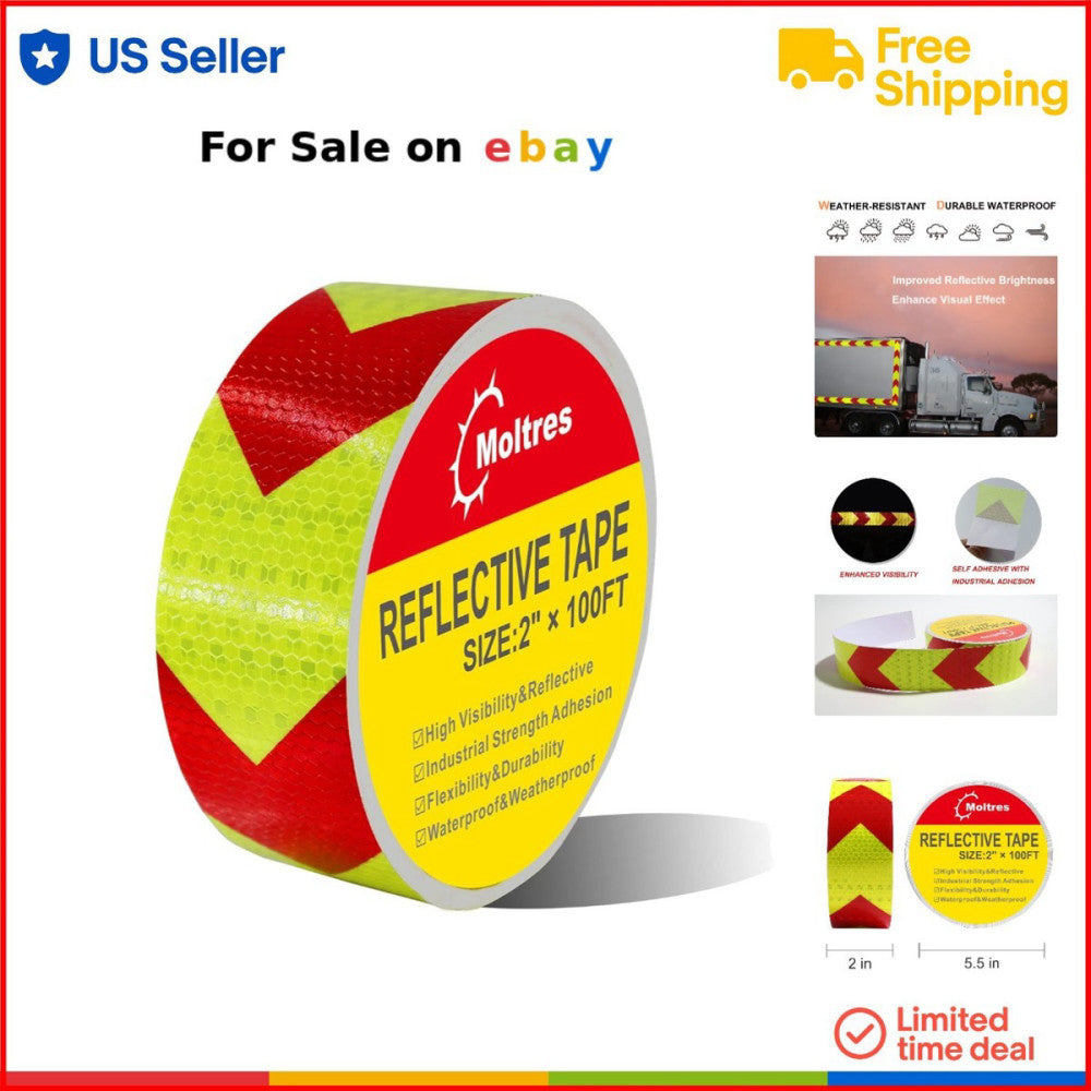 Waterproof Reflective Tape 2 Inch X 100 Feet High Visibility Safety Warning