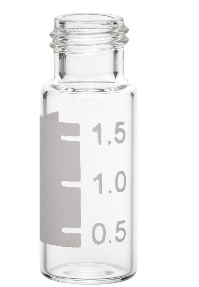 (100) 2ml Clear/ White Auto-Sampler Vials Screw Thread Bottle [D1B6]