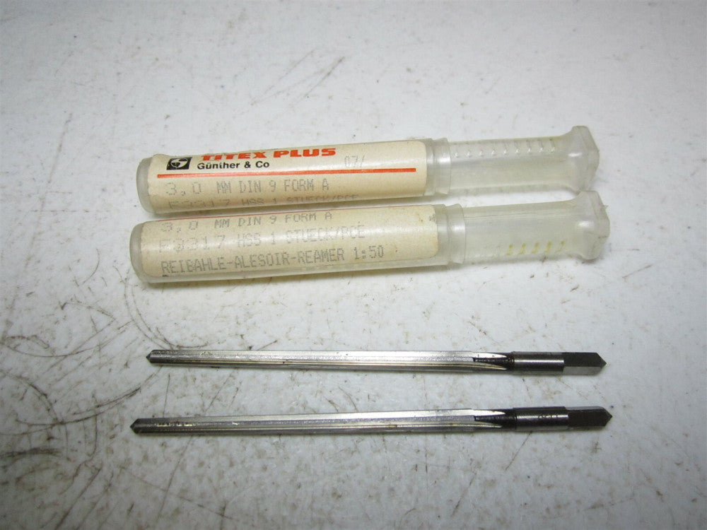 Titex Plus (F3317) 3.00 mm Diam Form A HSS 4 Flute Straight Flute Reamer - Qty 2