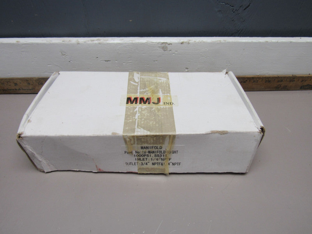 New Surplus Flow Valve MMJ IND 1000 PSI,WOG 142 ,3/4" x 1/4",316SS, NEW IN BOX!