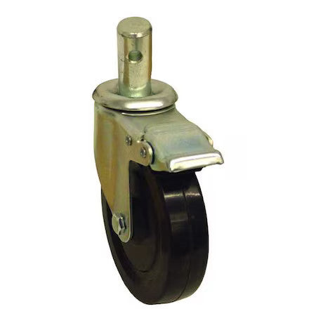 Zoro Select P12s-R050d-Sr2-Tb Stem Caster,150 Lb. Load,Black Wheel