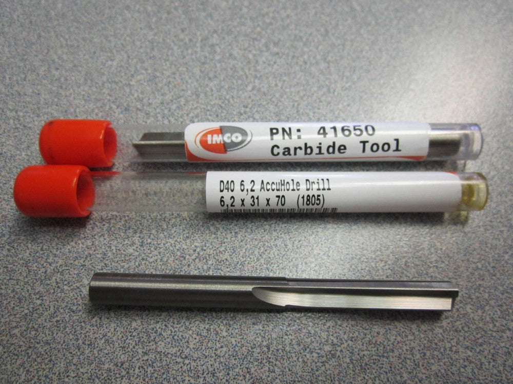 IMCO (41650) 6.2mm x 31 x 70 Carbide Straight Flute AccuHole Drill Bits - Qty 2