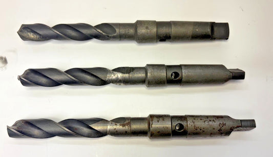 #3 MORSE COOLANT THROUGH DRILL BIT, ASSORTED LOT OF 3, HSS, SPIRAL 2-FLUTE