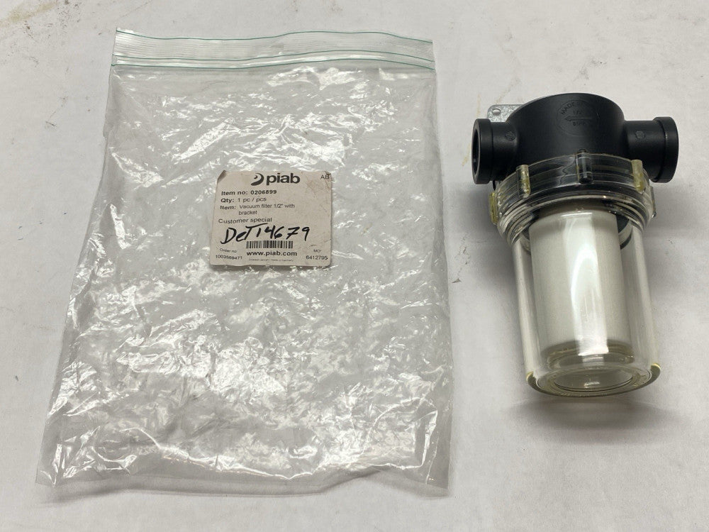 Piab 0206899 Vacuum Filter 1/2" With Bracket
