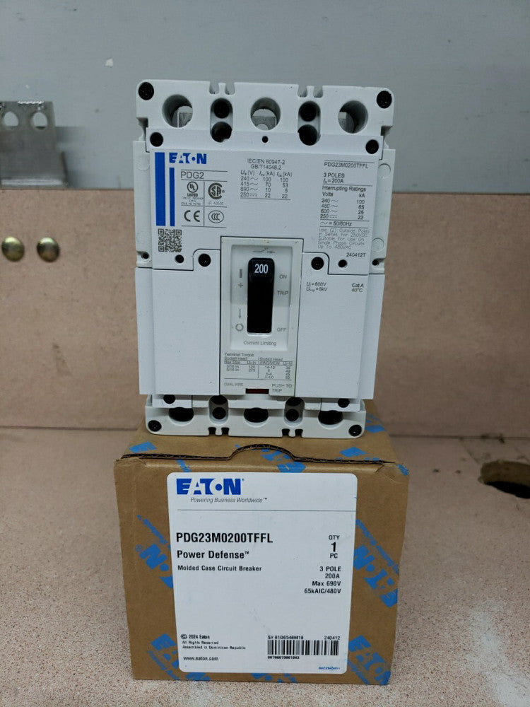 Eaton PDG23M0200TFFL 3 Pole 200 Amp 600 Volt 65kA@480V Circuit Breaker New!