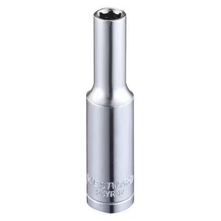 Westward 53Yr32 Westward 1/4 In Drive, 5Mm Hex Metric, Socket, 6 Points,