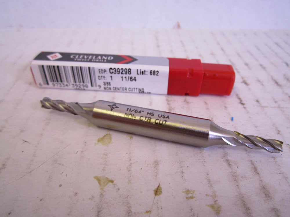 Cleveland (C39298) 11/64 x 3/8 Square Double End HSS 4-Flute Endmill - Lot of 2 