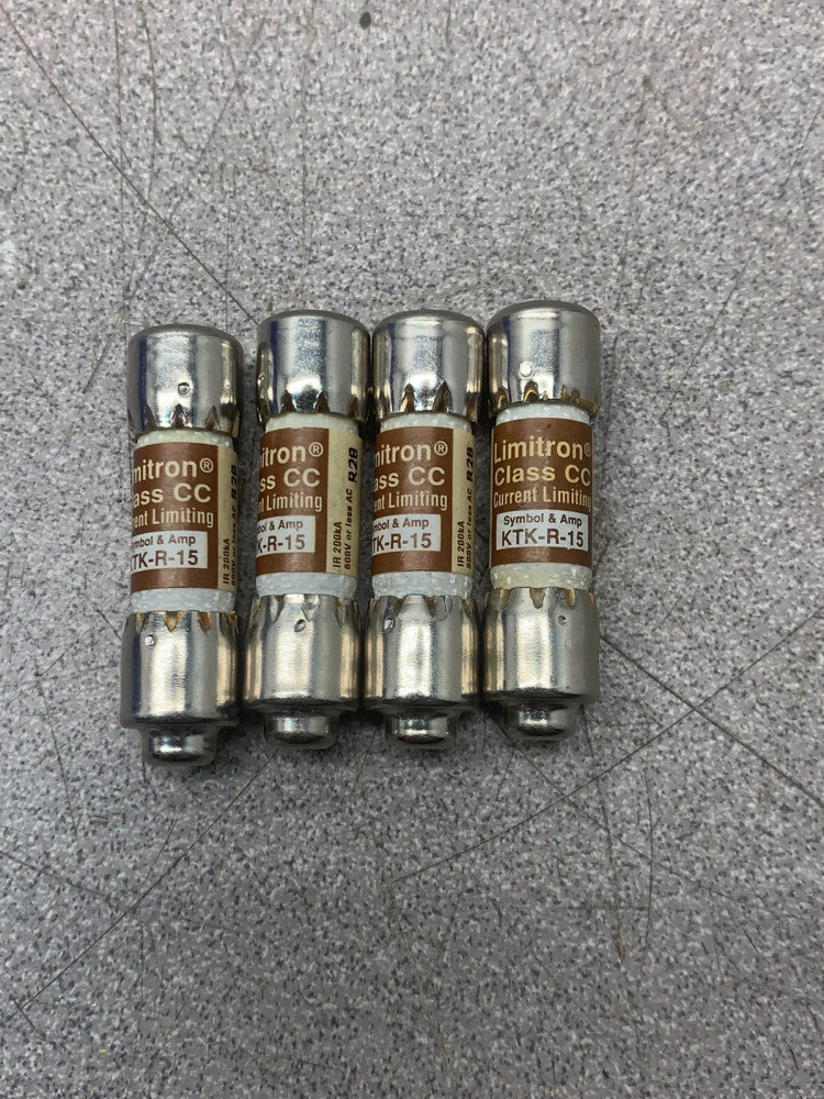 LOT OF 4 NEW NO BOX LIMITRON CLASS CC CURRENT LIMITING FUSES KTK-R-15