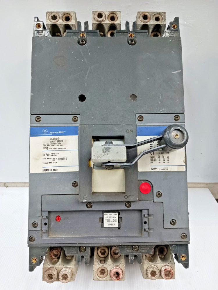 GE 1200 Amp Hi-Break Circuit Breaker 3 Pole 600V SKHA36AT1200 W/ 1000 Amp Trip