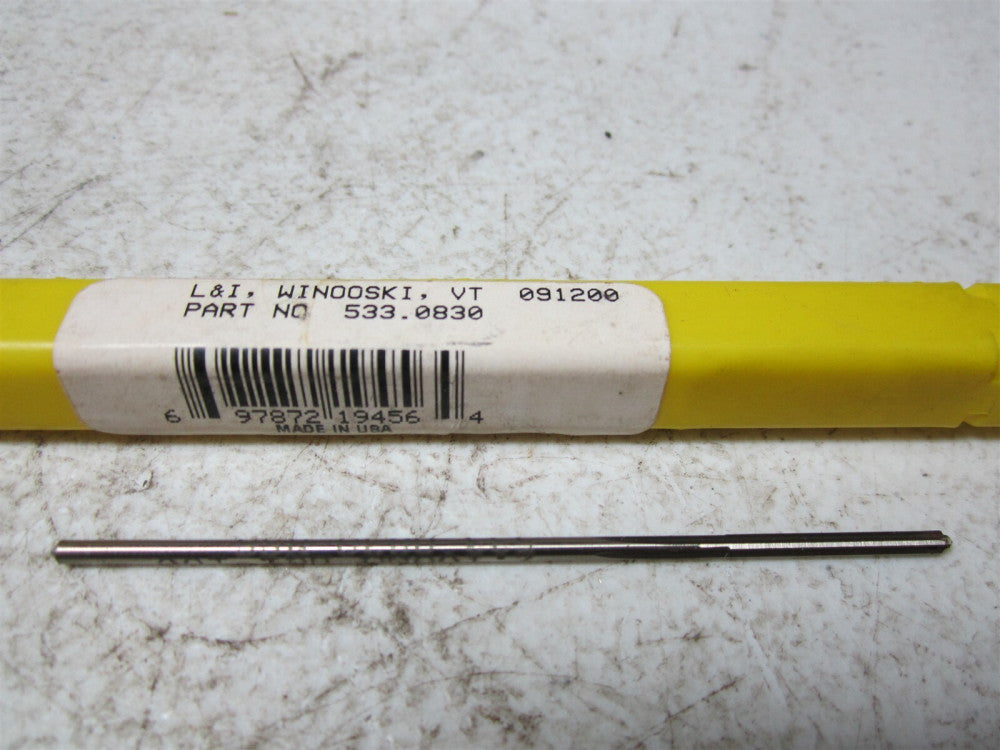 L & I (533.0830) 0.0830" 4 Flute Straight Flute High Speed Steel Chucking Reamer