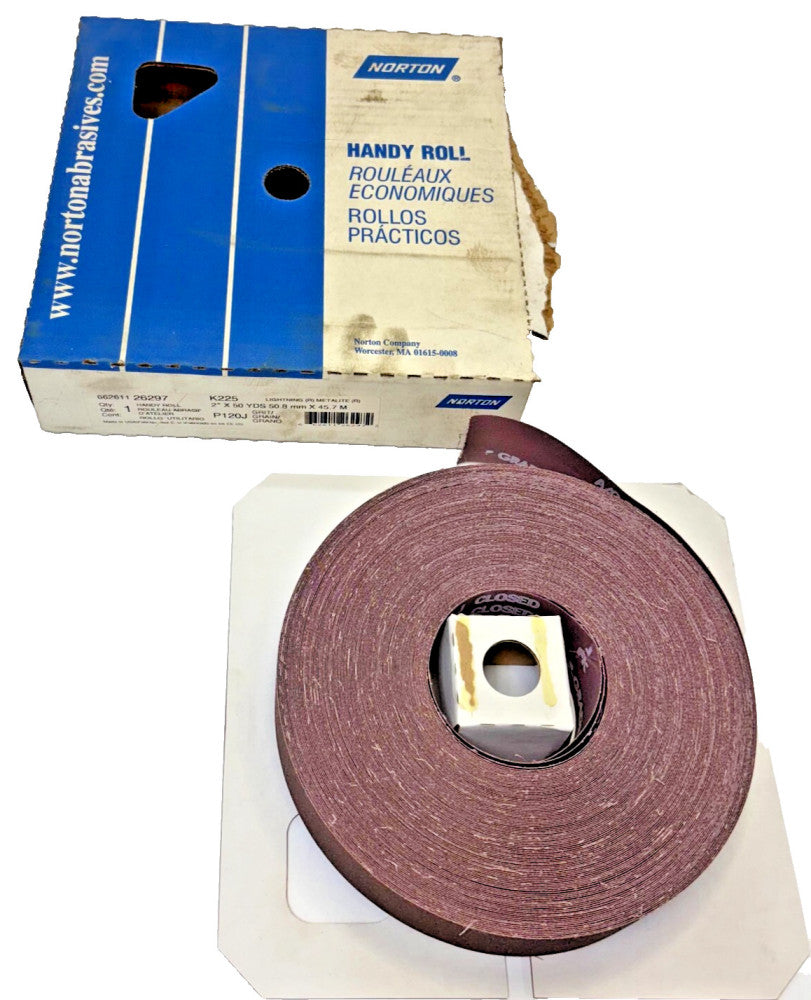 NORTON ABRASIVE HANDY ROLL K225 2"X50YDS GRIT P120J 6626126297