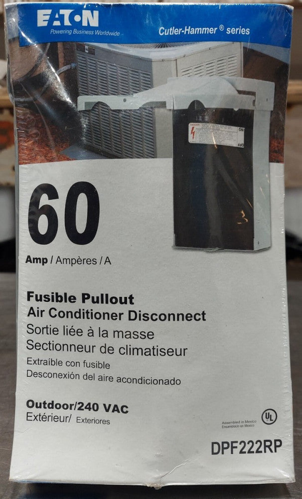 Eaton DPF222RP Fusible Pullout Air Conditioner Disconnect. 60amp. Outdoor/240vac