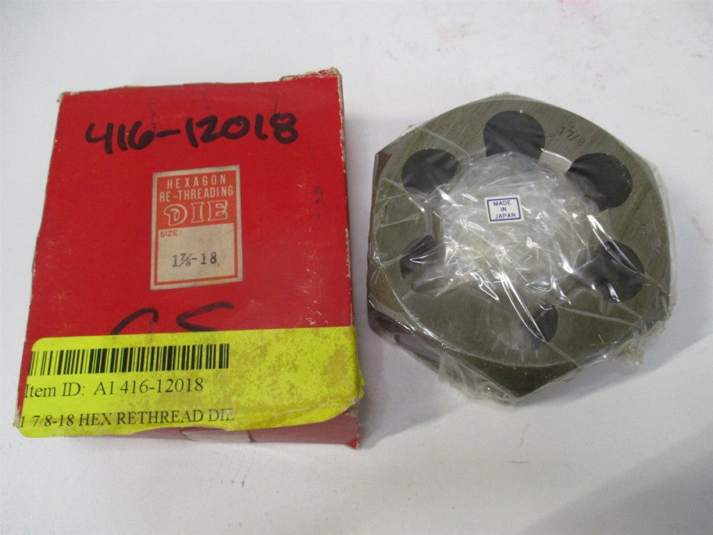 (416-12018) 1-7/8 x 18 Carbon Steel Hexagon Re-Threading Round Die 