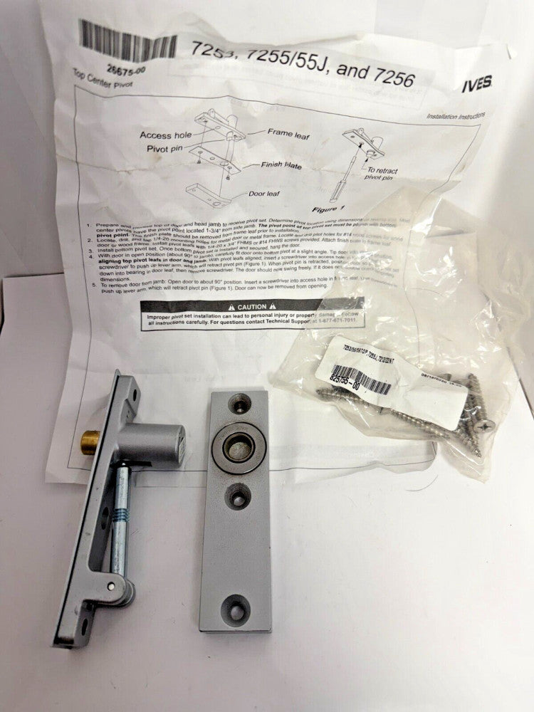 Ives Top Center Pivot Hinge Brass 7253, 7255/55J, 7256 1-5/8" x 1-1/4" Leaf Ball