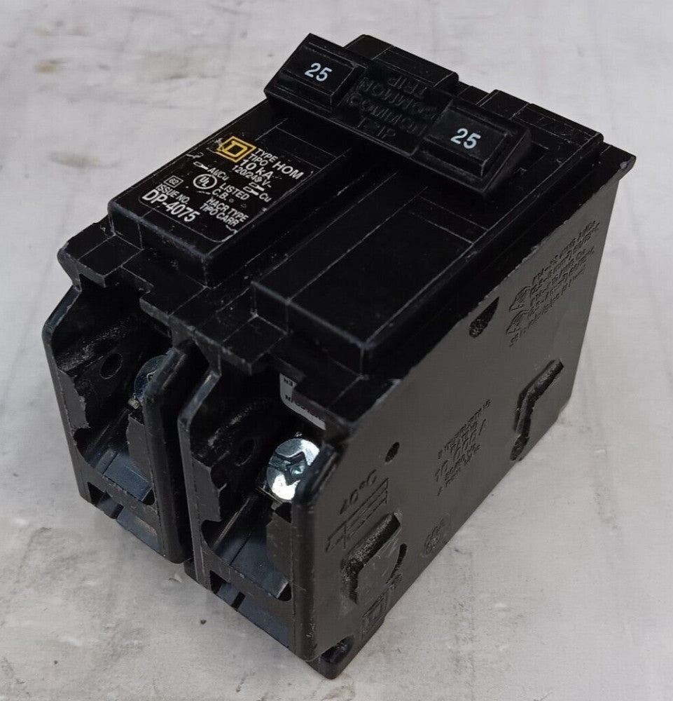SQUARE D 25 AMP CIRCUIT BREAKER 2 POLE 240 VAC HOM225
