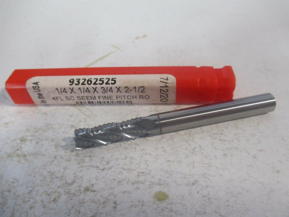 (R4302500C4) 1/4 x 3/4" x 1/4" x 2-1/2" OAL Carbide 4Fl Roughing Square End Mill