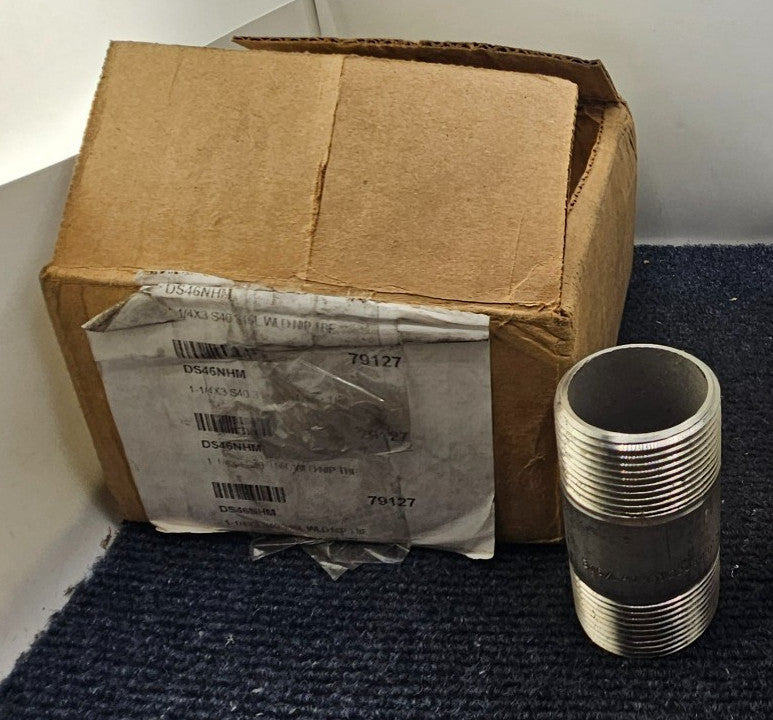 (QTY 10) DS46NHM: 1-1/4 x 3" MNPT S40 316L SS Weld Threaded Both End Nipple