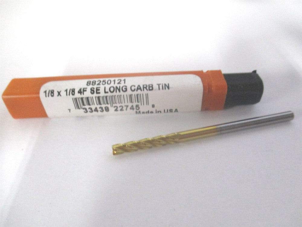 (750341) 1/8" x 3/4" x 1/8" x 2-1/4" OAL Solid Carbide 4 Flute Square End Mill 