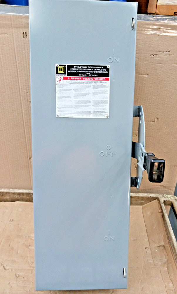 New Square D Double Throw Safety Transfer Switch 100 Amp 2 Pole 240 Vac  DTU223