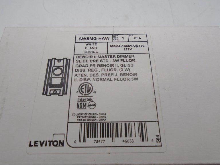 LEVITON AWSMG-HAW SWITCH NEW