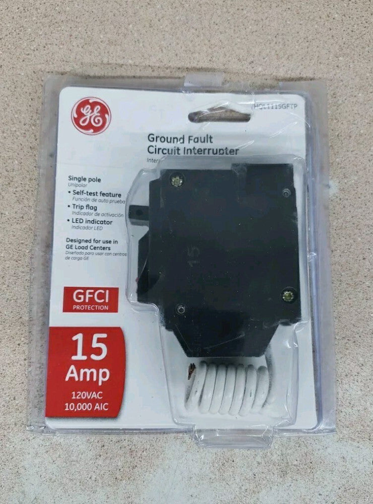 GE THQL1115GFTP 15A Ground Fault Interrupter Circuit Breaker