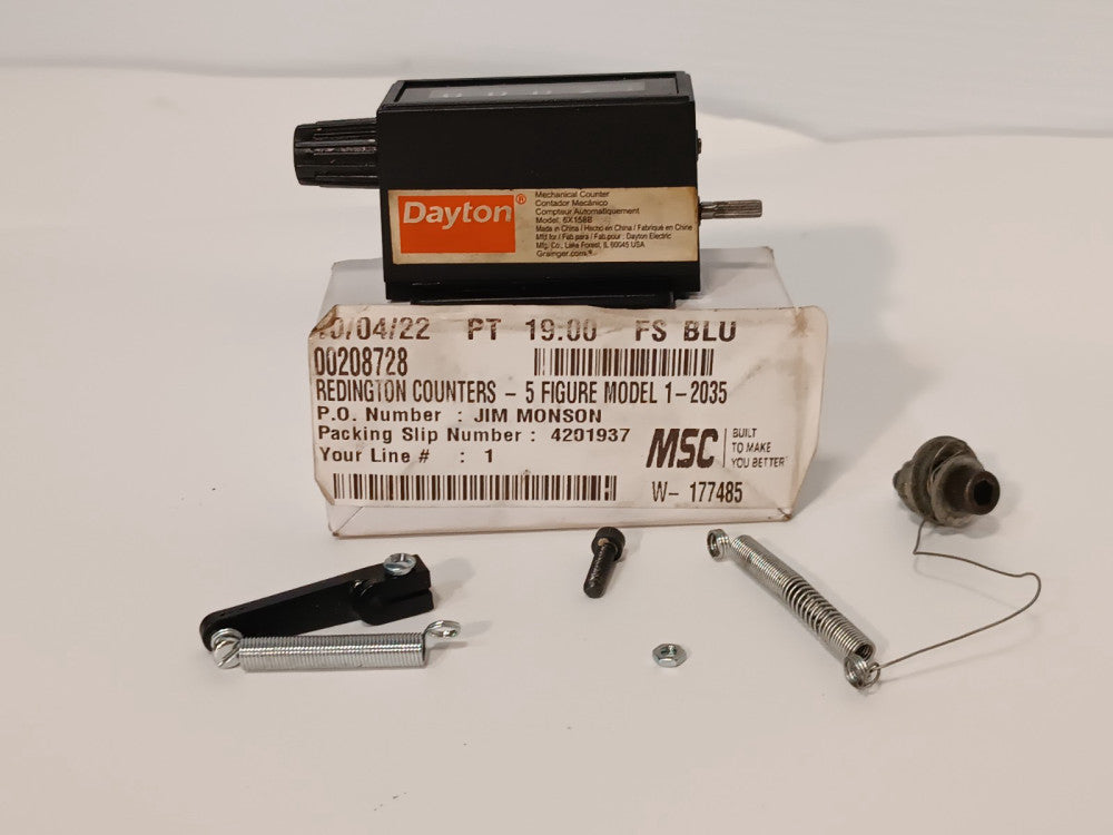Redington 1-2035 / Dayton 6X158-B Mechanical 5-Digit Counter, 16 Counts Per Sec.